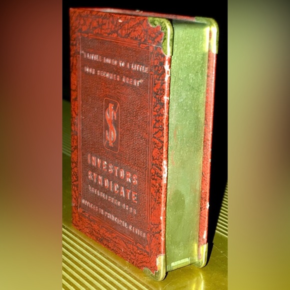 Vintage 1920s Zell INVESTORS SYNDICATE ESTABLISHED 1894 Thrift Book Coin Bank - Picture 4 of 5